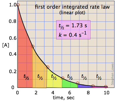 first-order half life plot